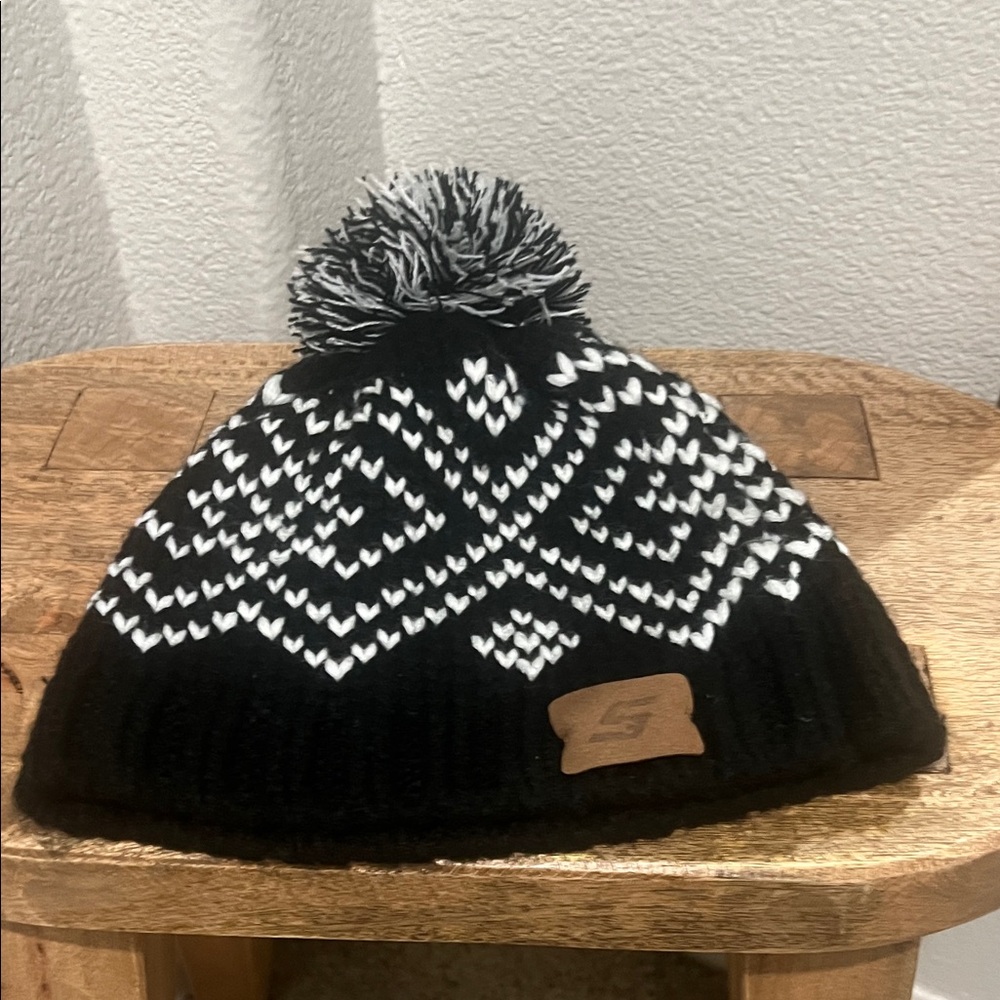 Stylish Black and White Knit Beanie